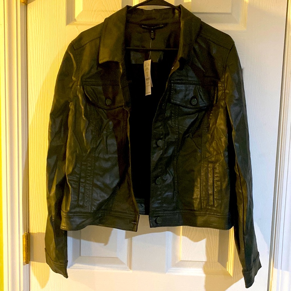 WHBM faux leather jacket NWT